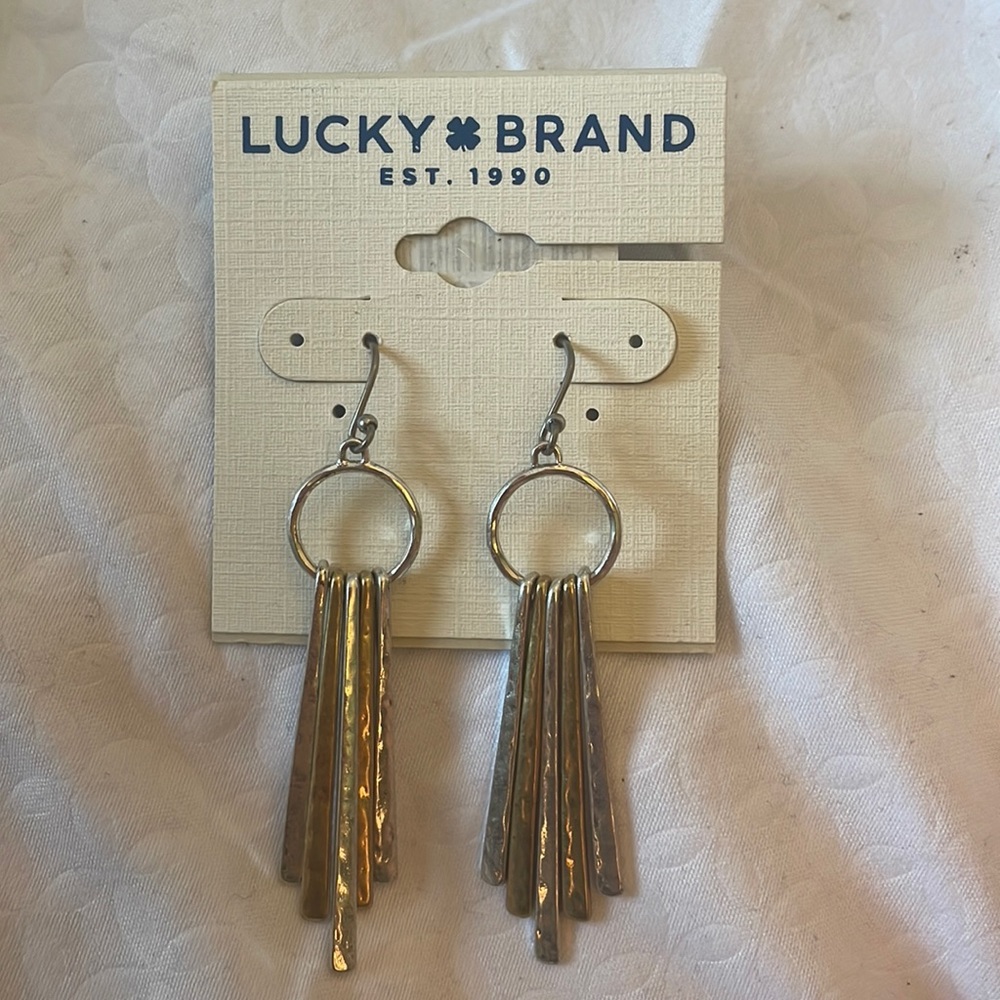 Lucky Brand earrings, NWT, silver and gold inspired, dangle earrings